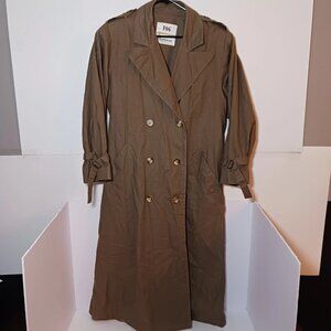 Vintage London Fog Double Breasted Khaki Trench Coat Women Brown